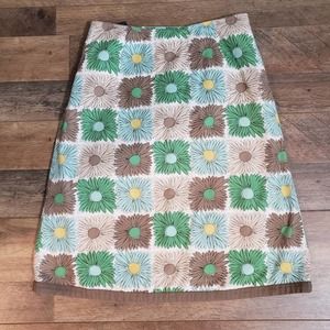 Boden Daisy A-Line Multi Floral Patterned Fully Lined Skirt US4/UK8 100% Cotton